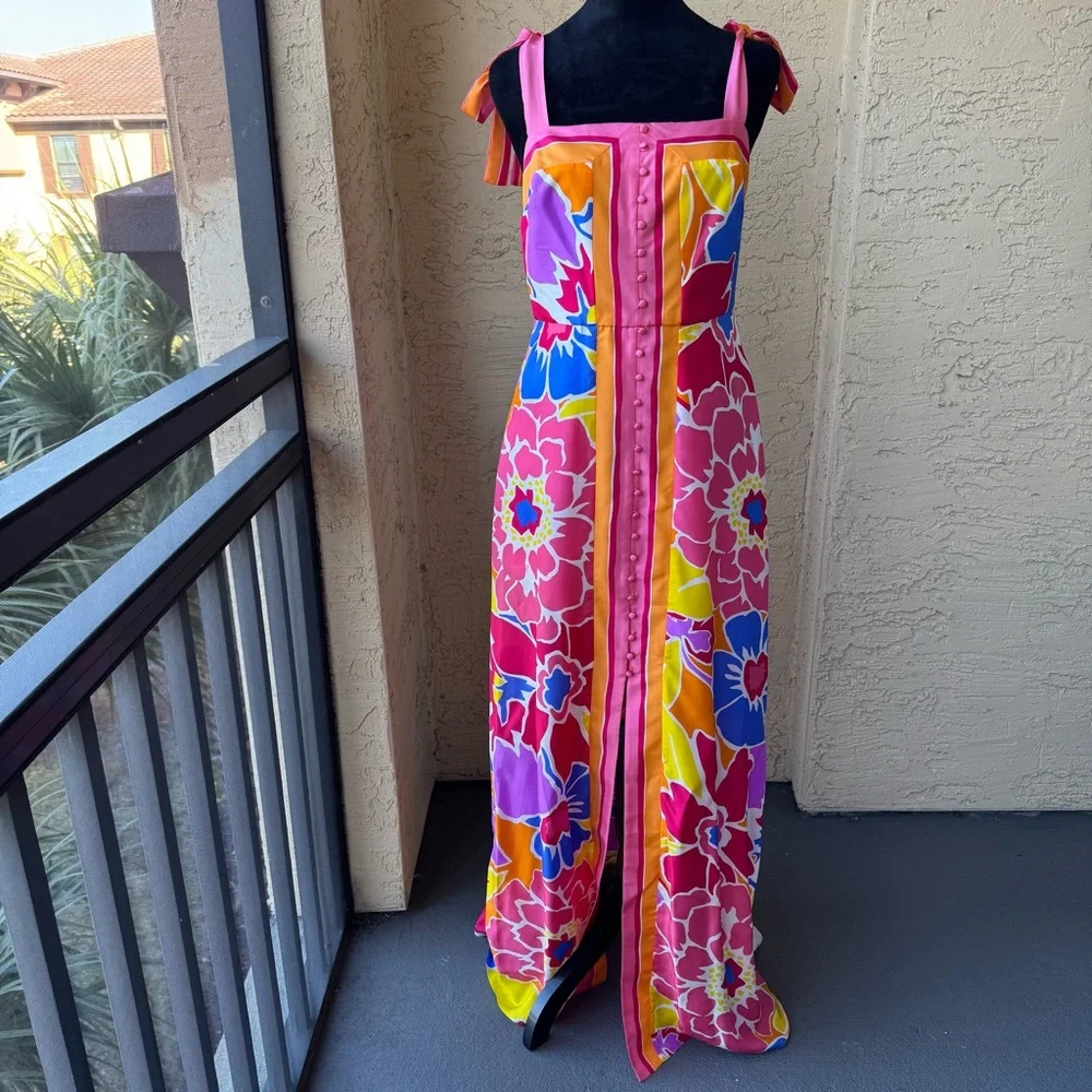 Trina Turk Cami Sleeveless Maxi Dress Sz 6 - Picture 4 of 16